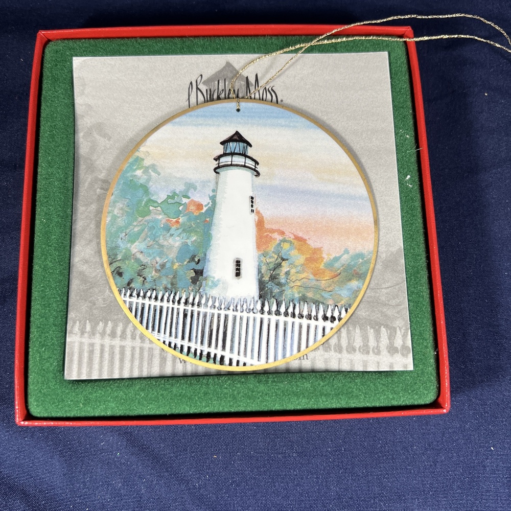 P Buckley Moss 2001 Ornament Ocracoke Lighthouse Folk Art Collectible Nautical